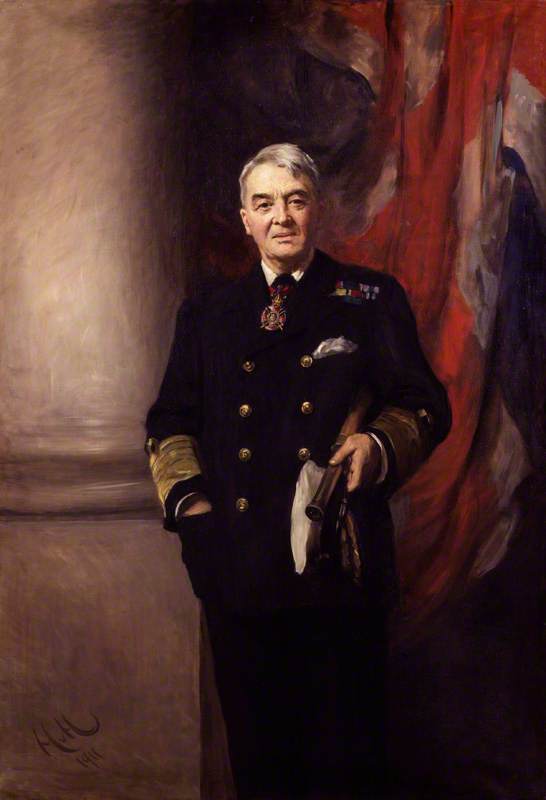 John Arbuthnot Fisher, 1st Baron Fisher, vintage artwork by Hubert von Herkomer, 12x8" (A4) Poster