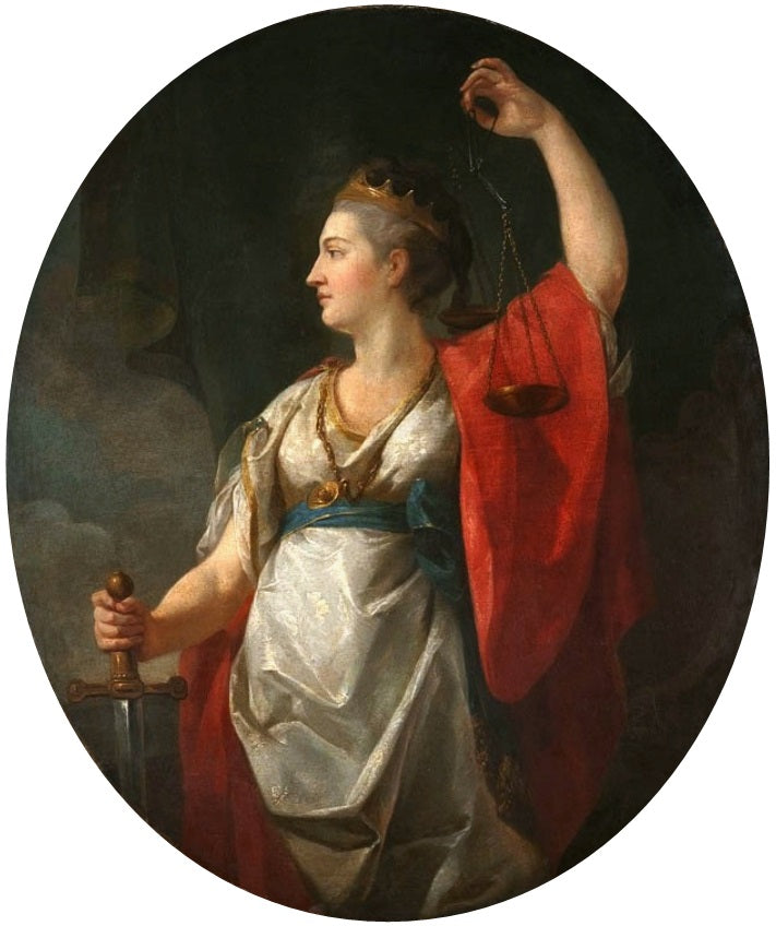Allegory of Justice - Themis, vintage artwork by Marcello Bacciarelli, 12x8" (A4) Poster