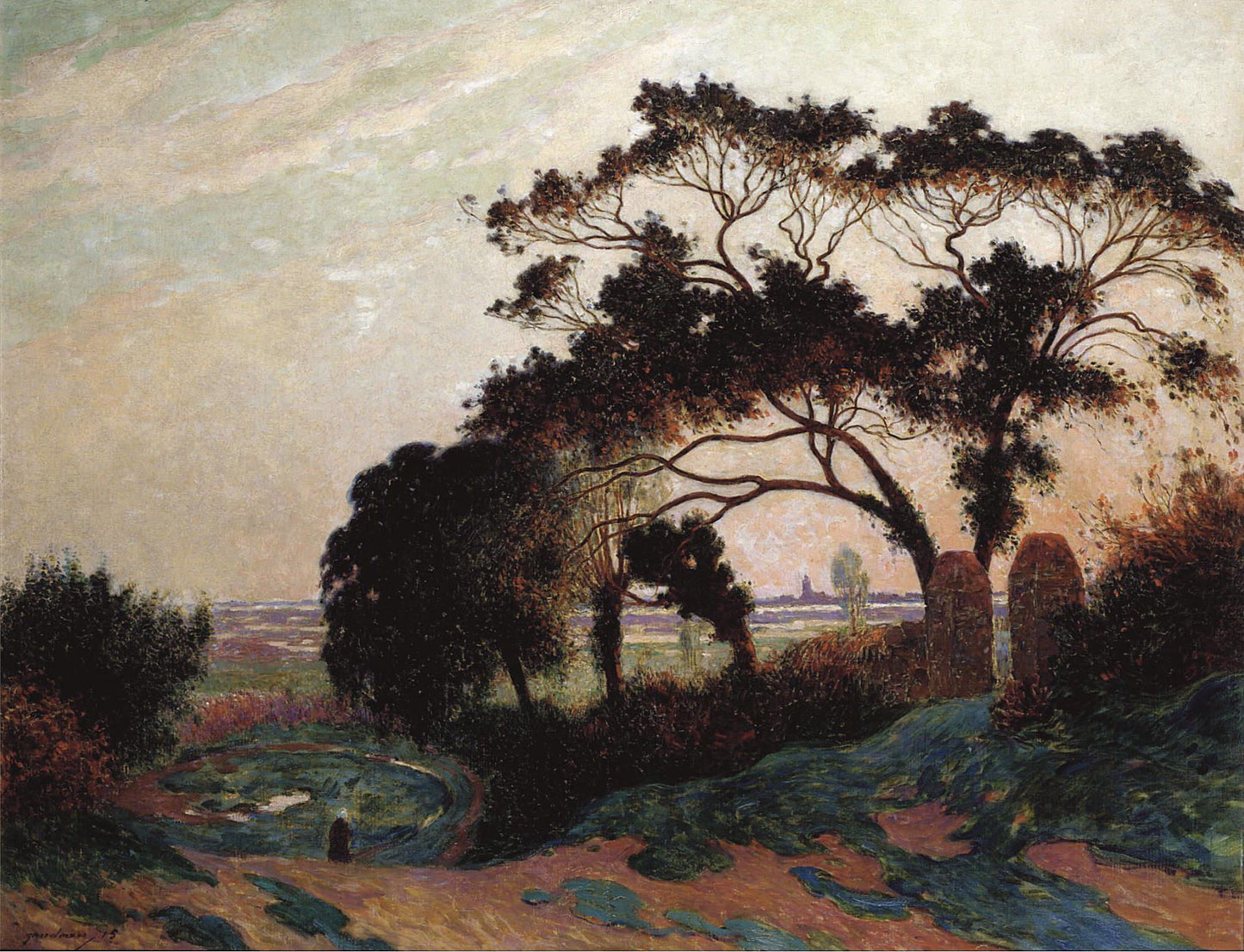 Bumpy Road near Guerande, vintage artwork by Ferdinand du Puigaudeau, 12x8" (A4) Poster