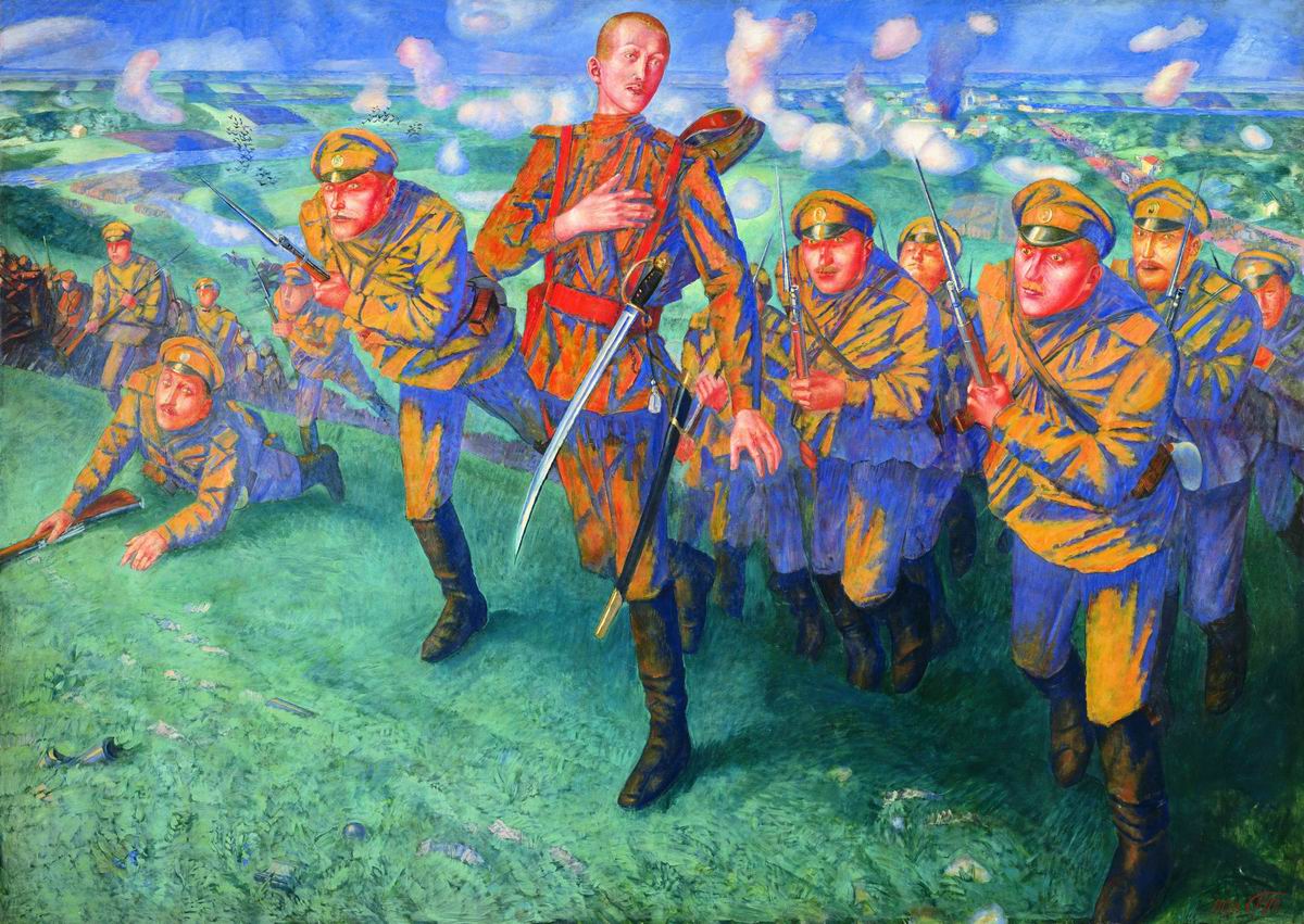 The Battle by Kuzma Petrov-Vodkin,16x12(A3) Poster