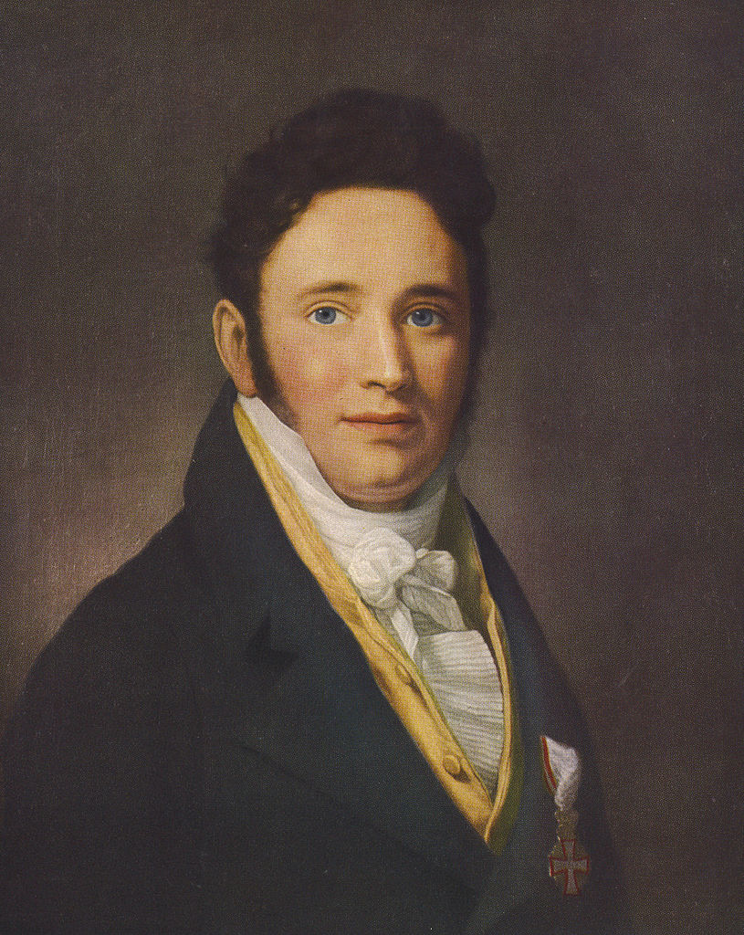 Adam Oehlenschläger, Danish poet and playrwight., vintage artwork by Friedrich Carl Groger, 12x8" (A4) Poster