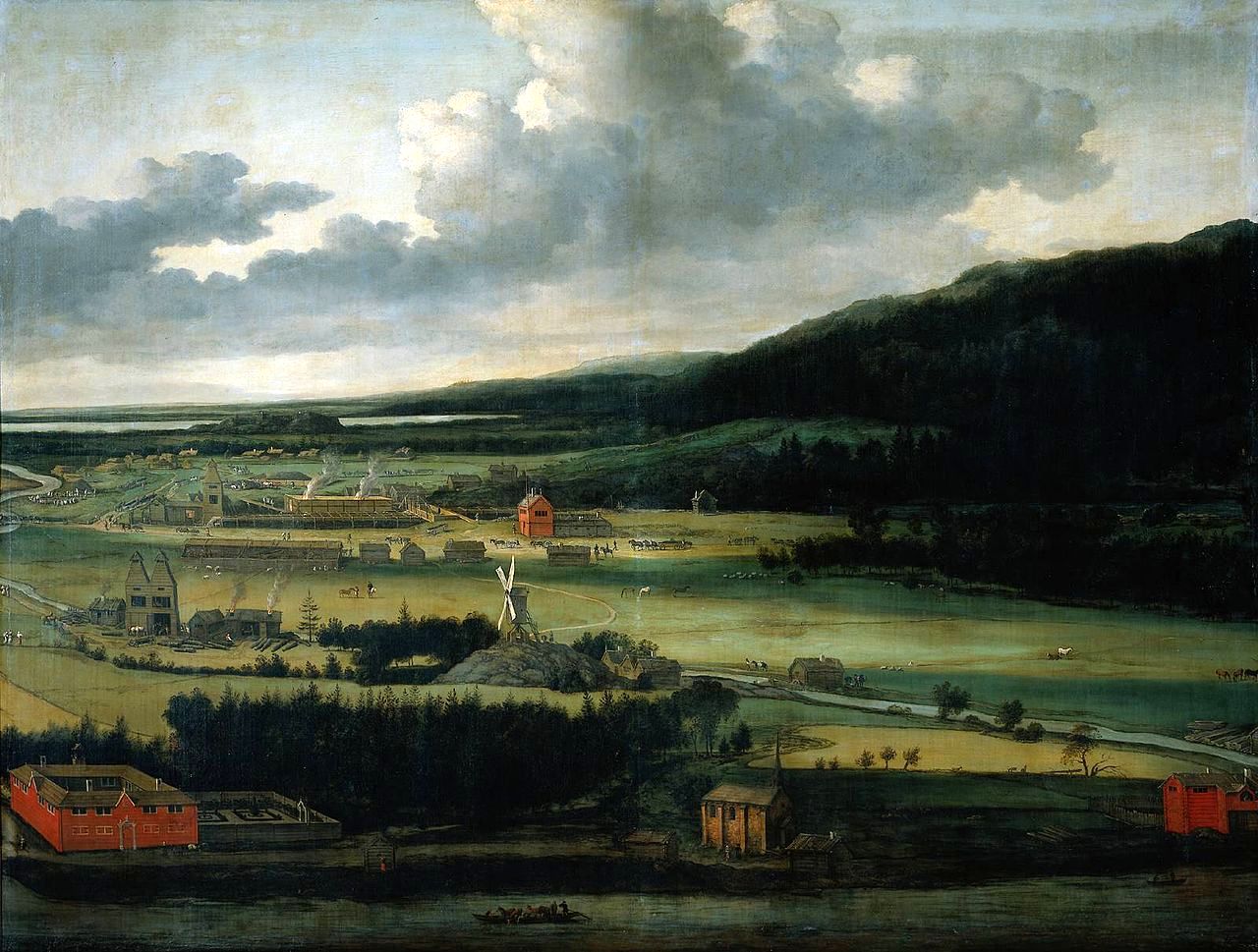 Hendrik Trip’s Cannon Foundry in Julitabruk, Sweden, vintage artwork by Allaert van Everdingen, 12x8" (A4) Poster