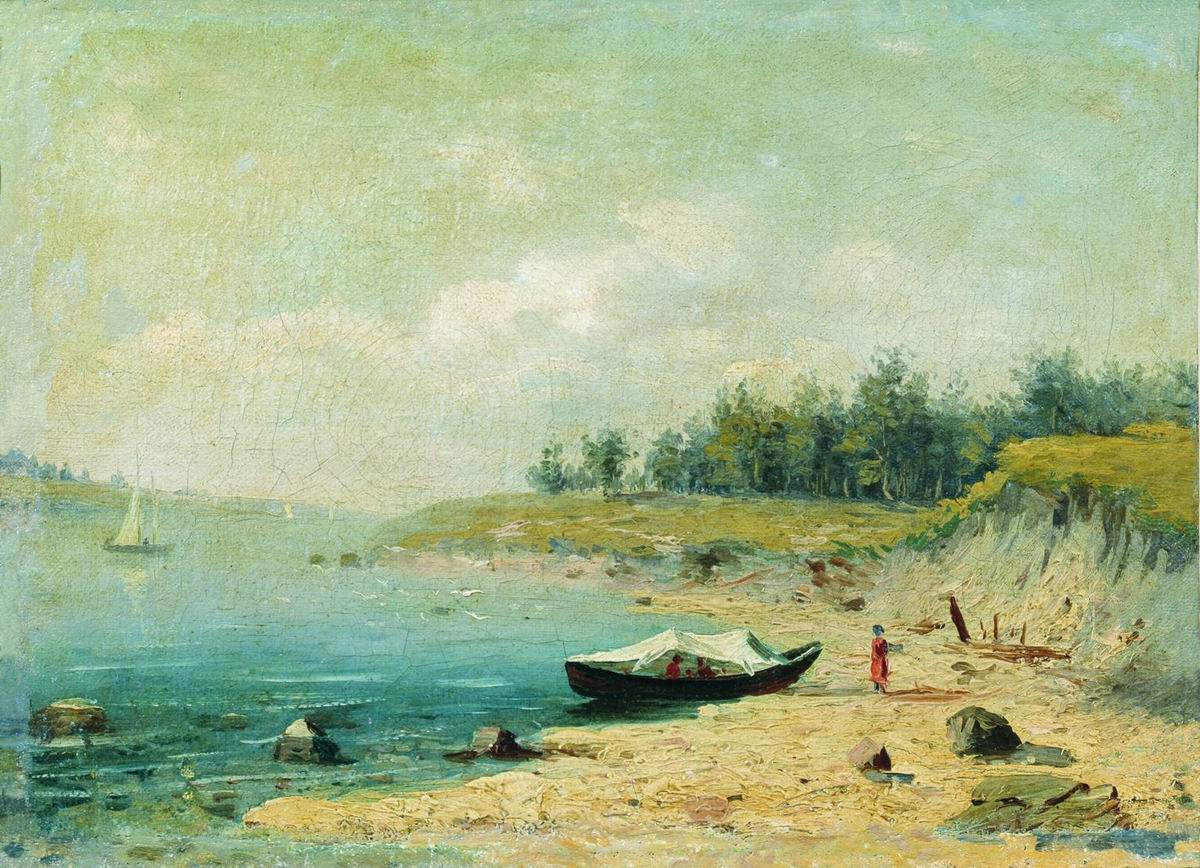 On the Volga, vintage artwork by Feodor Vasilyev, 12x8" (A4) Poster