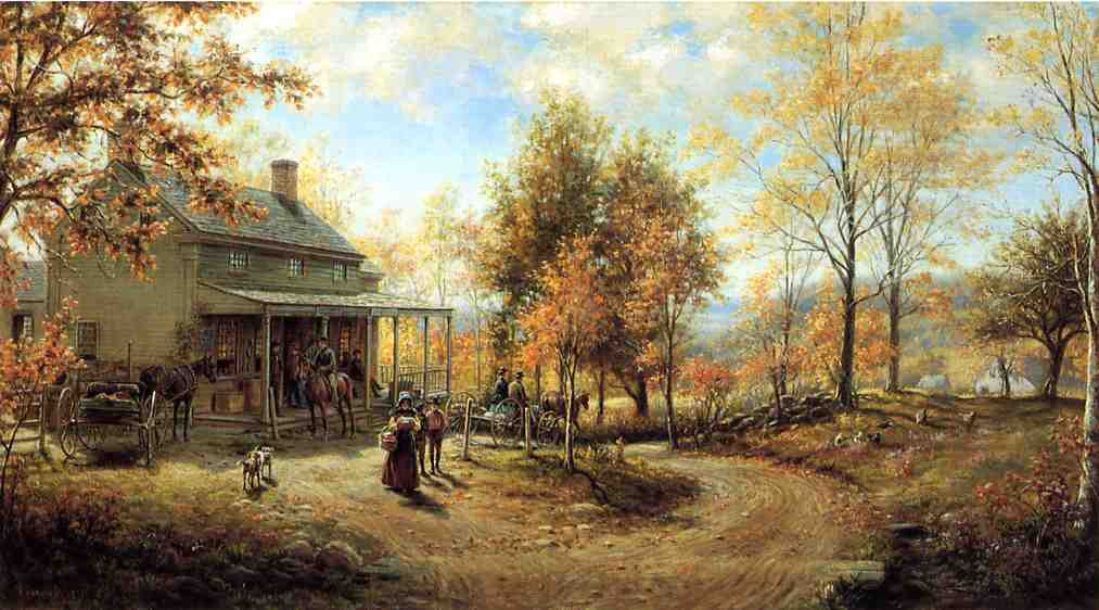 An October Day, vintage artwork by Edward Lamson Henry, 12x8" (A4) Poster