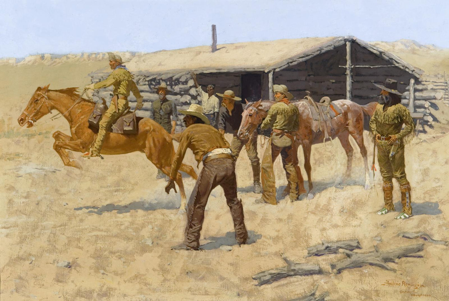 The Coming and Going of the Pony Express, vintage artwork by Frederic Remington, 12x8" (A4) Poster