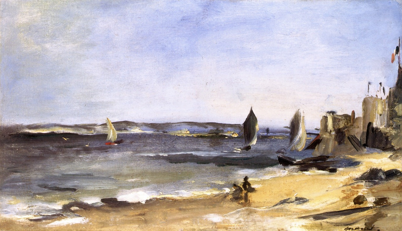 Fine Weather at Arcachon, vintage artwork by Édouard Manet, 12x8" (A4) Poster