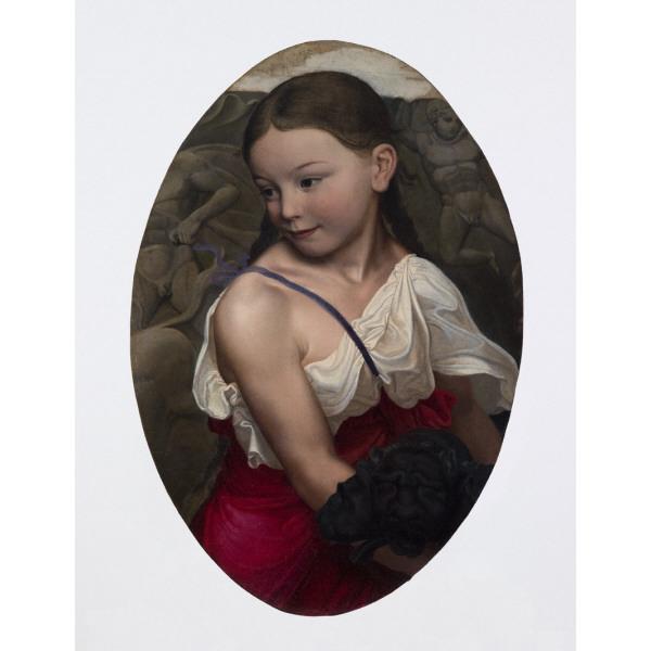 Portrait of the Artist's Daughter, Suzanne, vintage artwork by Karl Friedrich Schinkel, 12x8" (A4) Poster