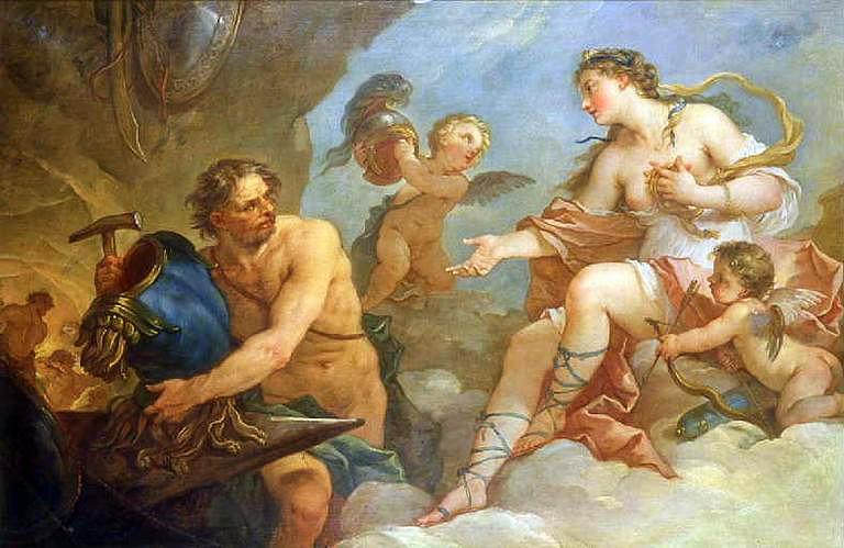 The Four Elements - Allegory of Fire, vintage artwork by Charles-Joseph Natoire, 12x8" (A4) Poster
