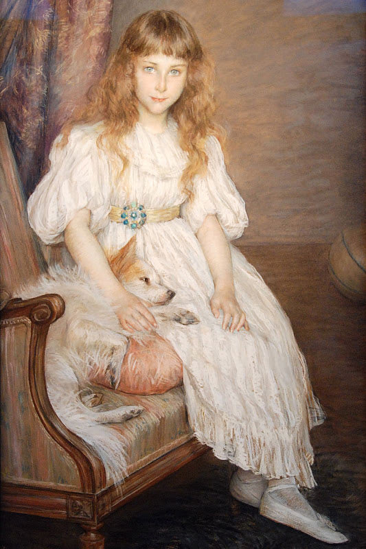 Portrait de Mademoiselle Adeline Pozanska enfant, vintage artwork by Marie Louise Catherine Breslau, 12x8" (A4) Poster