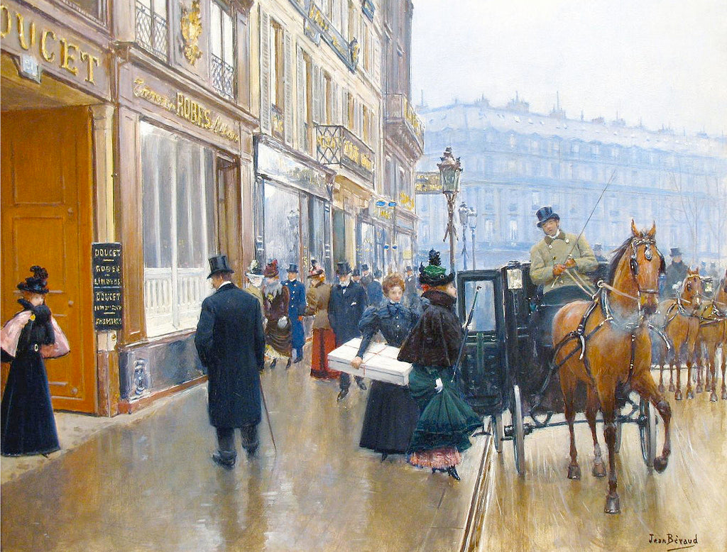 La Devanture du Couturier Doucet, vintage artwork by Jean-Georges Beraud, 12x8" (A4) Poster