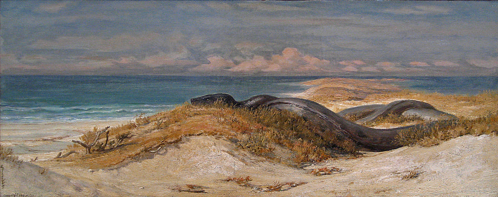 The Lair of the Sea Serpent, vintage artwork by Elihu Vedder, 12x8" (A4) Poster