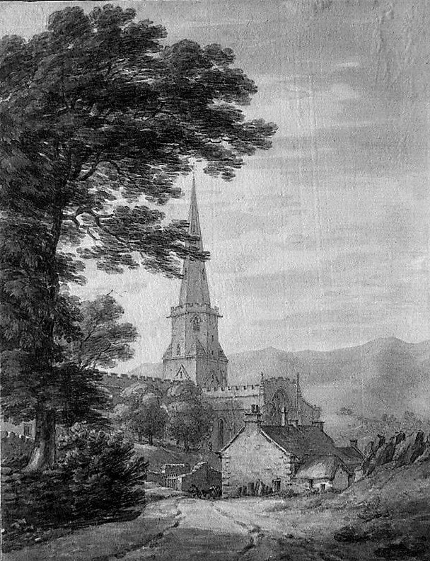 Pristwick Church, vintage artwork by Thomas Hearne, 12x8" (A4) Poster