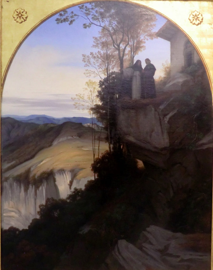View taken in the Appenines of Mont Lavernia, vintage artwork by Edouard Bertin, A3 (16x12") Poster Print