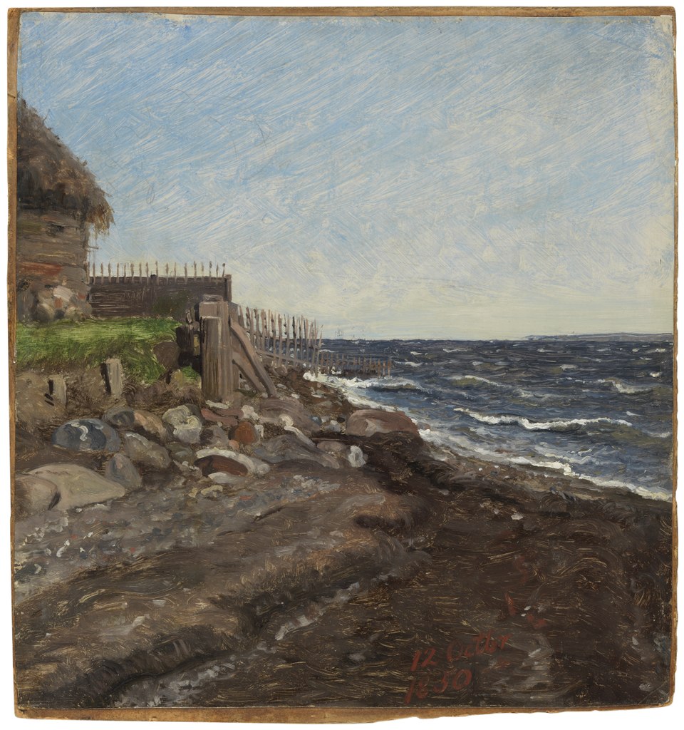 The Coast at Hellebæk. Study, vintage artwork by Jorgen Roed, A3 (16x12") Poster Print