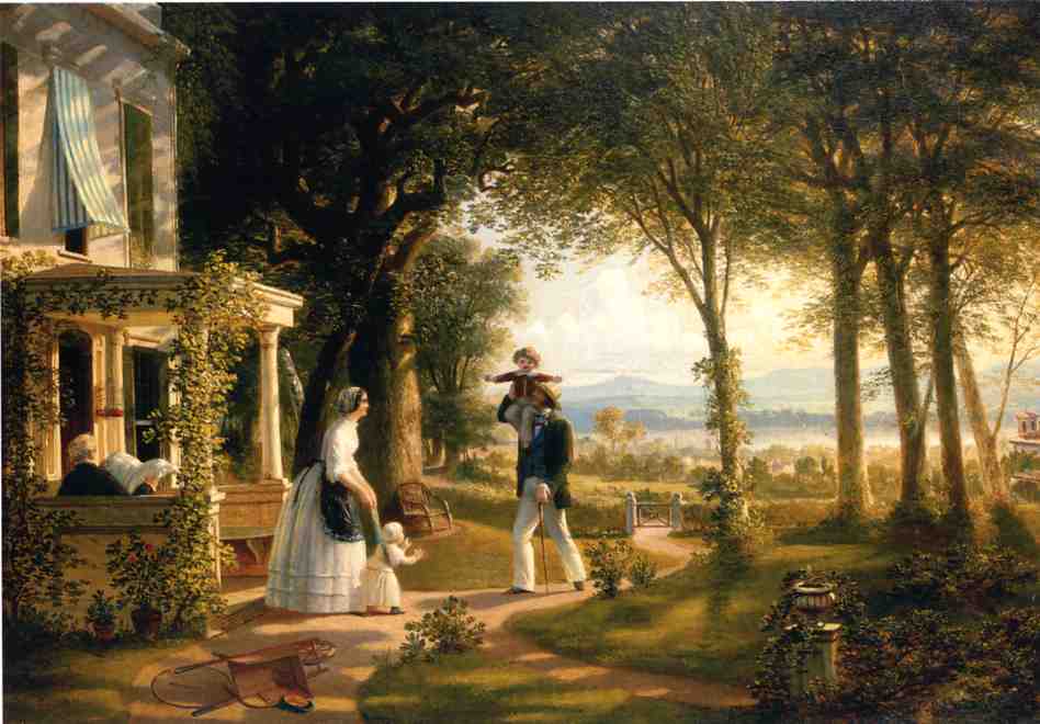 House on the Hudson, vintage artwork by Thomas P. Rossiter, A3 (16x12") Poster Print