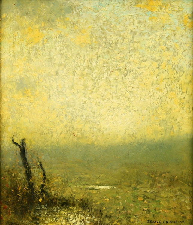 Dawn over the Marsh, vintage artwork by Bruce Crane, 12x8" (A4) Poster