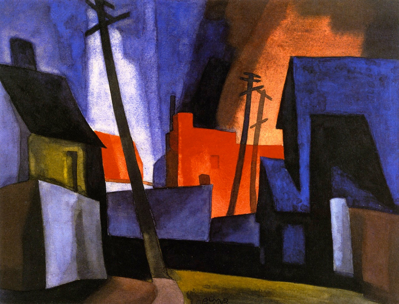 Serenade of Night, vintage artwork by Oscar Bluemner, 12x8" (A4) Poster