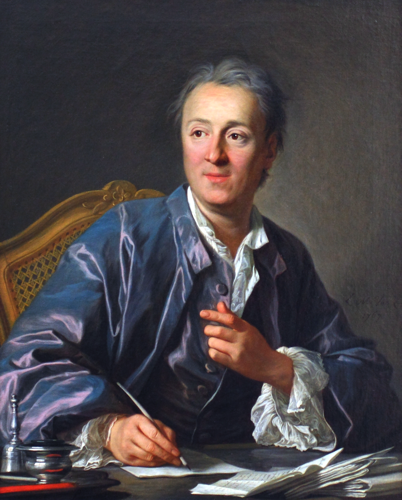 Portrait of Denis Diderot (1713-1784), vintage artwork by Louis-Michel Van Loo, 12x8" (A4) Poster