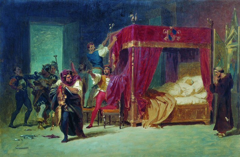 The Robbers, vintage artwork by Fedor Bronnikov, 12x8" (A4) Poster