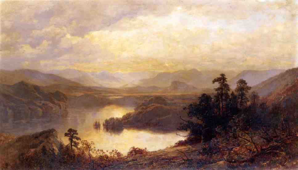 Lake Placid and the Adirondack Mountains from Whiteface, vintage artwork by James David Smillie, 12x8" (A4) Poster