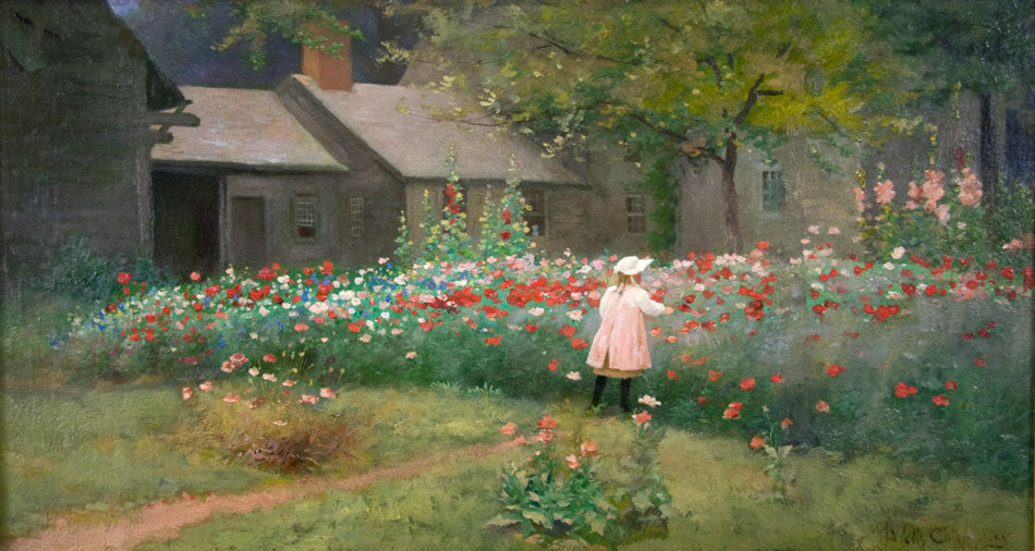 The Poppy Garden, vintage artwork by James Wells Champney, 12x8" (A4) Poster
