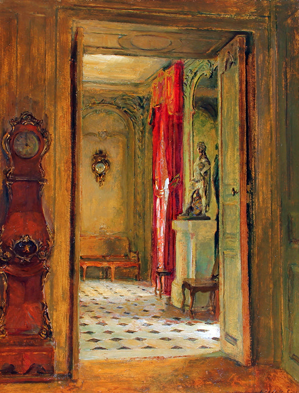 View into the Dining Room, Le Breau, vintage artwork by Walter Gay, 12x8" (A4) Poster
