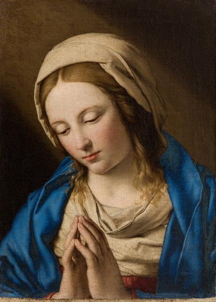 Virgin in Adoration, vintage artwork by Giovanni Salvi da Sassoferrato, 12x8" (A4) Poster