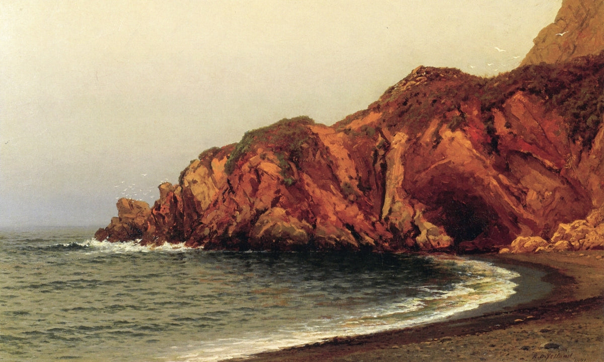 Foggy Morning, Carmel Bay, vintage artwork by Raymond Dabb Yelland, 12x8" (A4) Poster