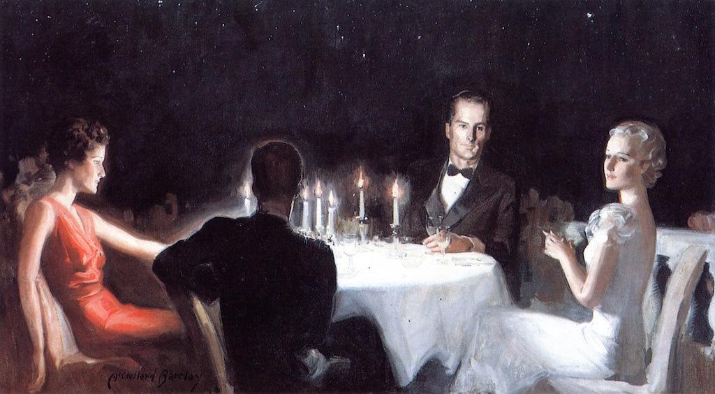 Dinner under the Stars, vintage artwork by Mc Clelland Barclay, 12x8" (A4) Poster