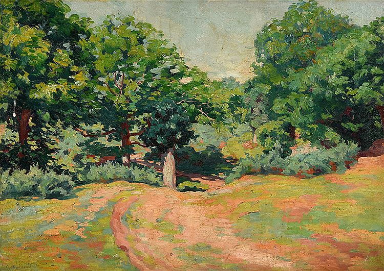 The Garden in full sunlight, vintage artwork by Gabrielle Moreau Delavallee, 12x8" (A4) Poster