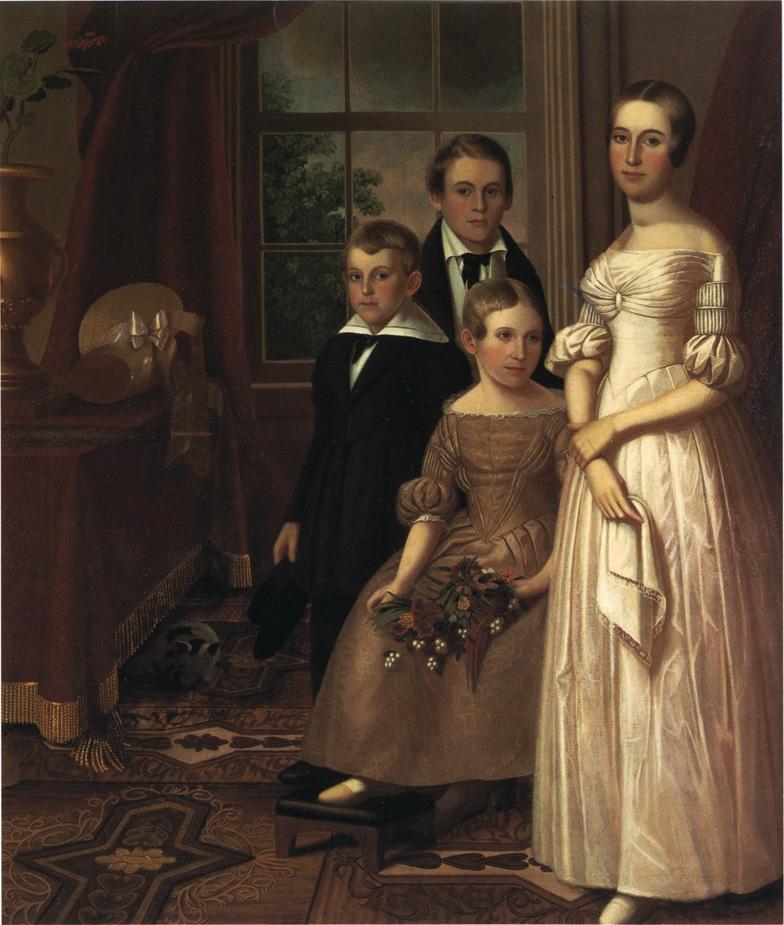 Portrait of Four Youngest Children of William Rankin, vintage artwork by Oliver Tarbell Eddy, A3 (16x12") Poster Print