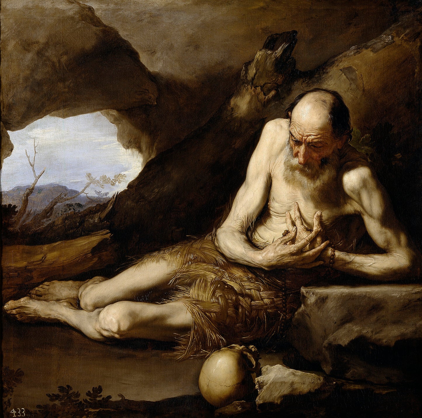 Saint Paul the Hermit, vintage artwork by Jusepe de Ribera, 12x8" (A4) Poster