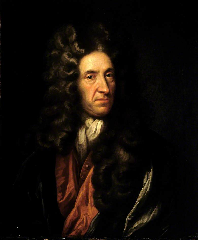 Daniel Defoe, vintage artwork by Sir Godfrey Kneller, BT., 12x8" (A4) Poster