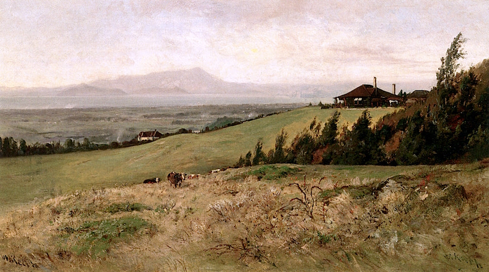Reverend Joseph Worcester's House, Piedmont, vintage artwork by William Keith, 12x8" (A4) Poster