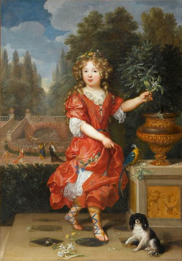 Mademoiselle de Blois, Marie-Anne de Bourbon, daughter of Louis XIV and Louise de La Vallière, vintage artwork by Pierre Mignard, 12x8" (A4) Poster