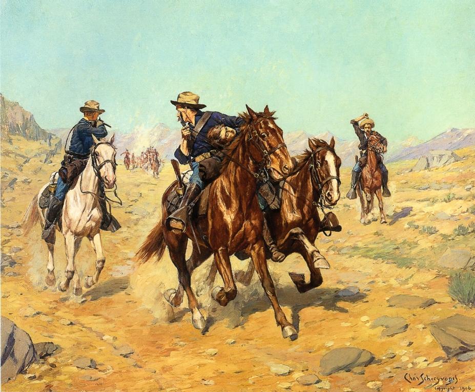 Saving Their Lieutenant by Charles Schreyvogel,A3(16x12")Poster