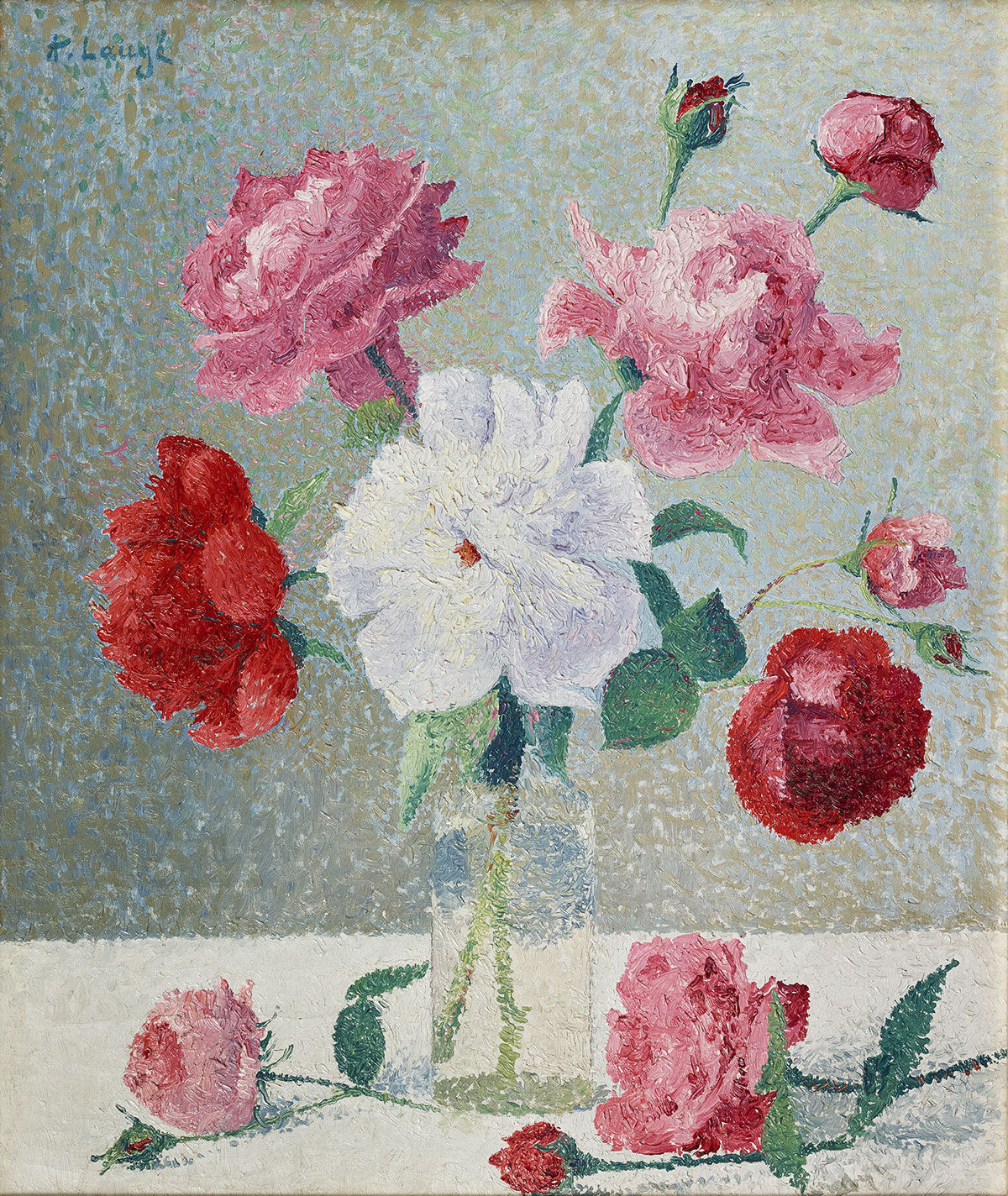 A bunch of roses by Achille Lauge,A3(16x12")Poster