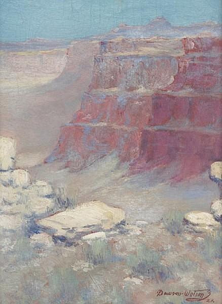 Palo Duro Canyon, Texas, vintage artwork by Dawson Dawson-Watson, 12x8" (A4) Poster