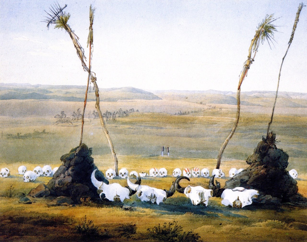 Mandan Shrine, vintage artwork by Karl Bodmer, A3 (16x12") Poster Print