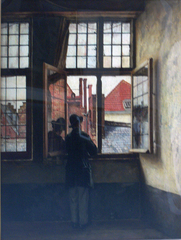 Man at the Window, vintage artwork by Henri de Braekeleer, 12x8" (A4) Poster