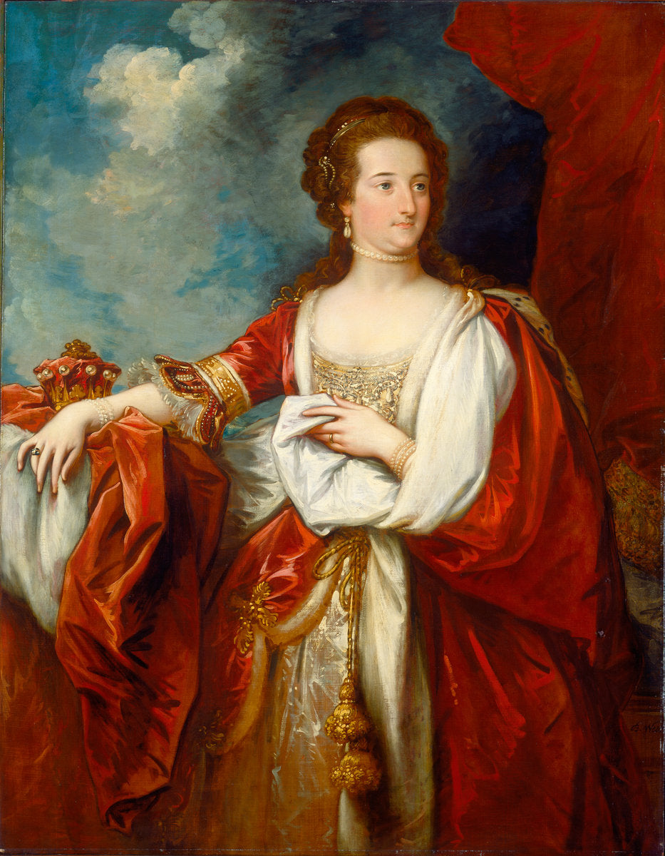Elizabeth, Countess of Effingham, vintage artwork by Benjamin West, 12x8" (A4) Poster