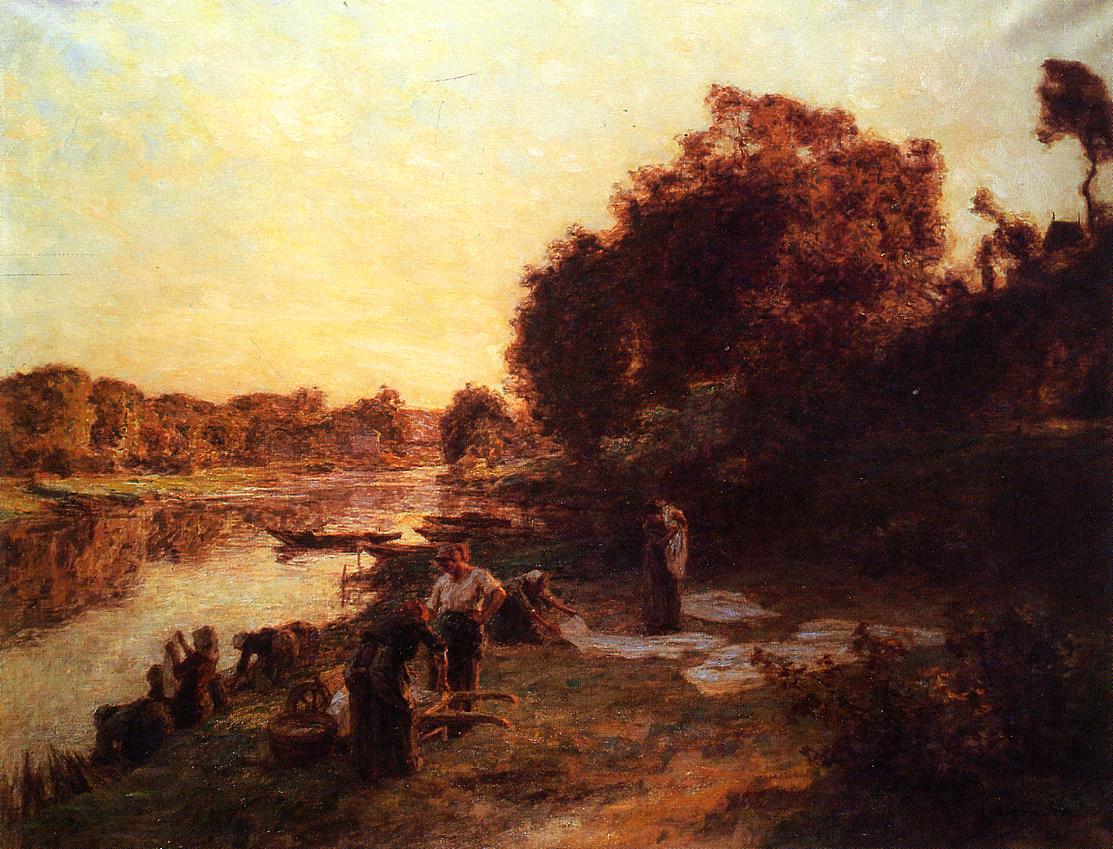 erwoman on the Banks of the Marne by Léon Augustin Lhermitte,16x12(A3) Poster
