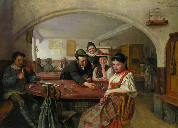 In the tavern, vintage artwork by Theodore Kleehaas, 12x8" (A4) Poster