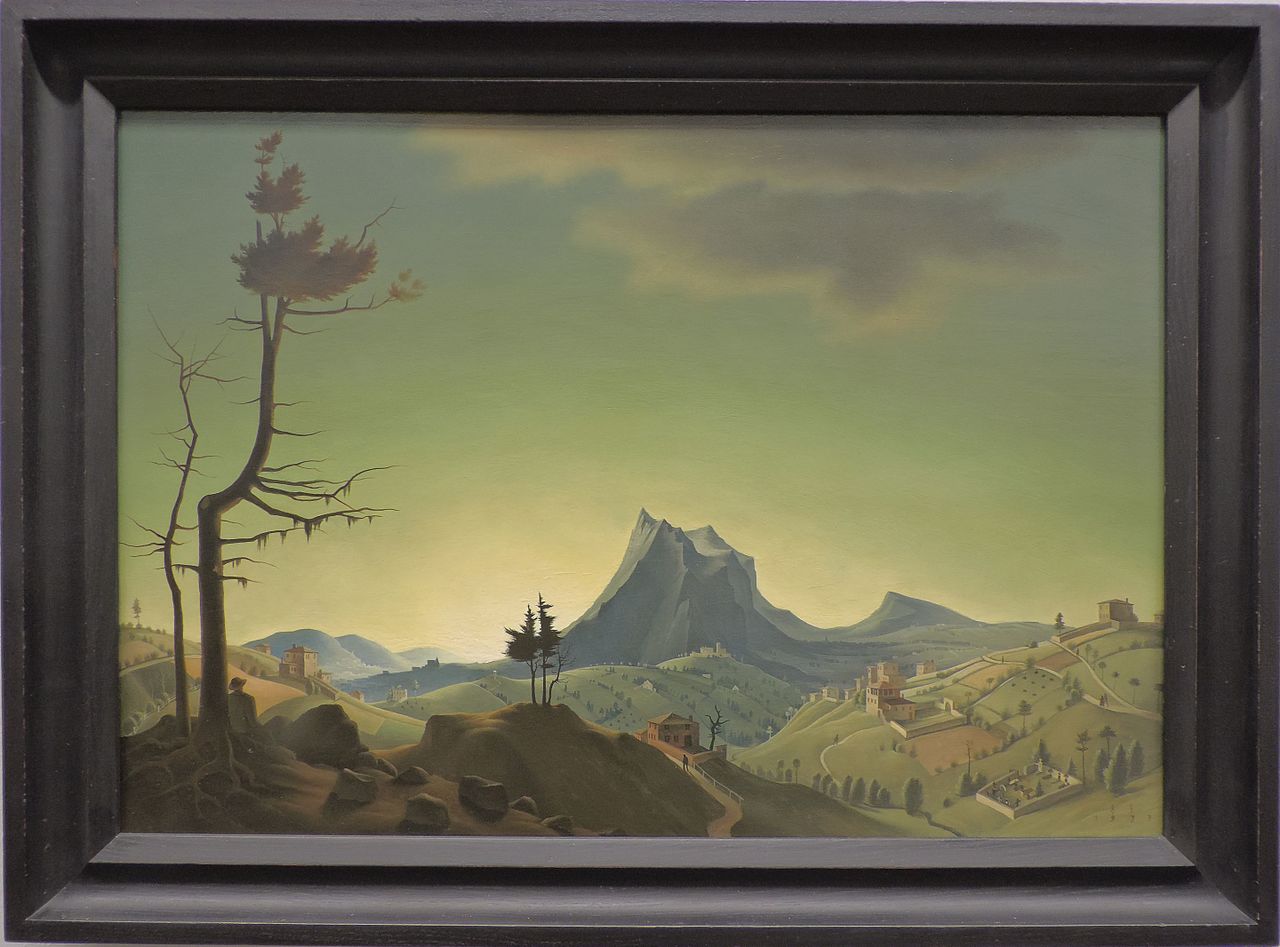 Evening landscape, vintage artwork by Franz Sedlacek, 12x8" (A4) Poster