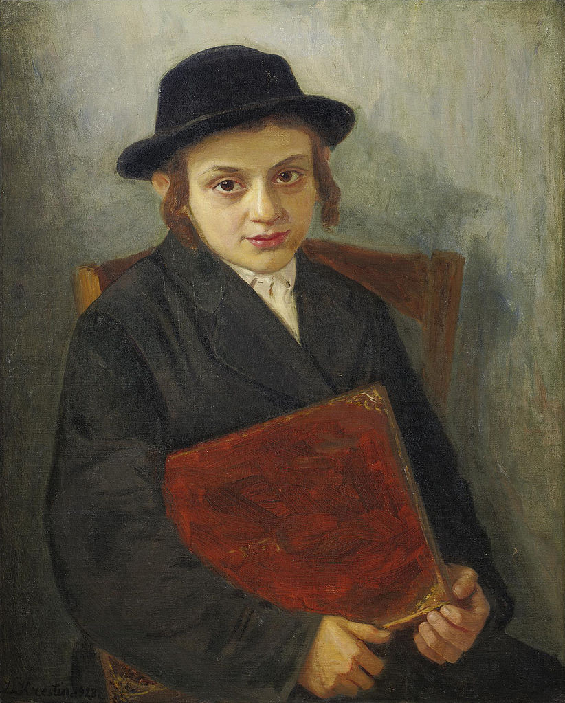 Portrait of a Jewish boy by Lazar Krestin,A3(16x12")Poster