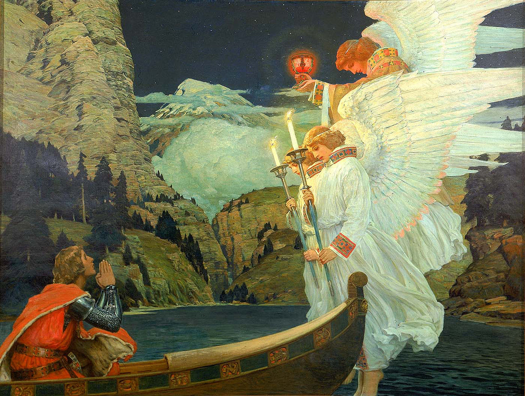 The Knight of the Holy Grail by Frederick Judd Waugh,A3(16x12")Poster