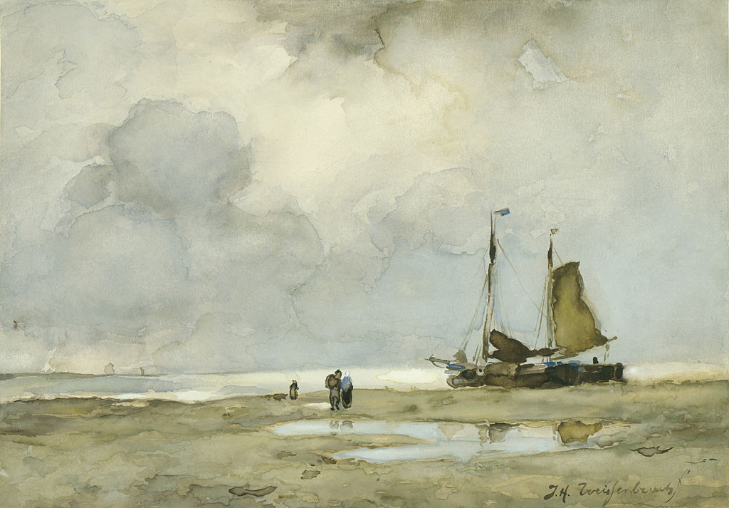 Strandgezicht, vintage artwork by Johannes 'Jan' Weissenbruch, 12x8" (A4) Poster