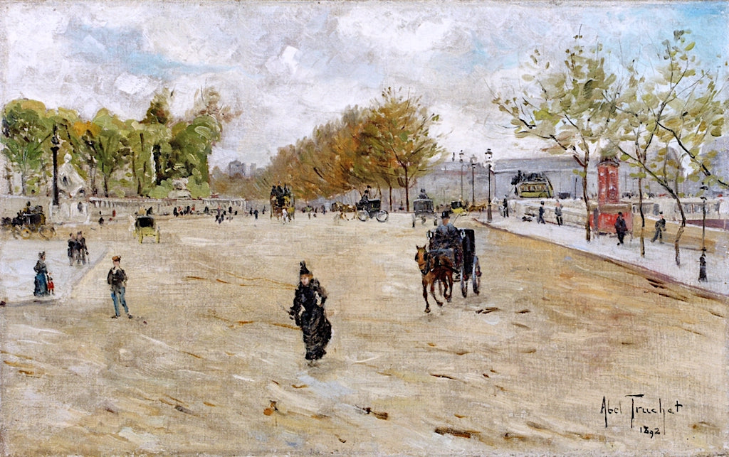 The Docks, Place de la Concorde by Louis Abel-Truchet,A3(16x12")Poster