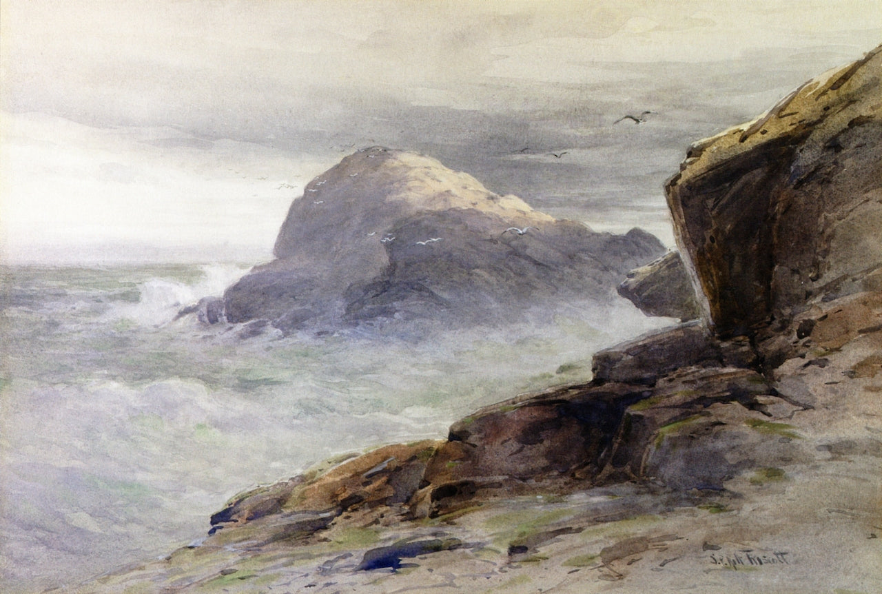 Gull Rock, Monhegan Island, vintage artwork by Samuel P. R. Triscott, 12x8" (A4) Poster