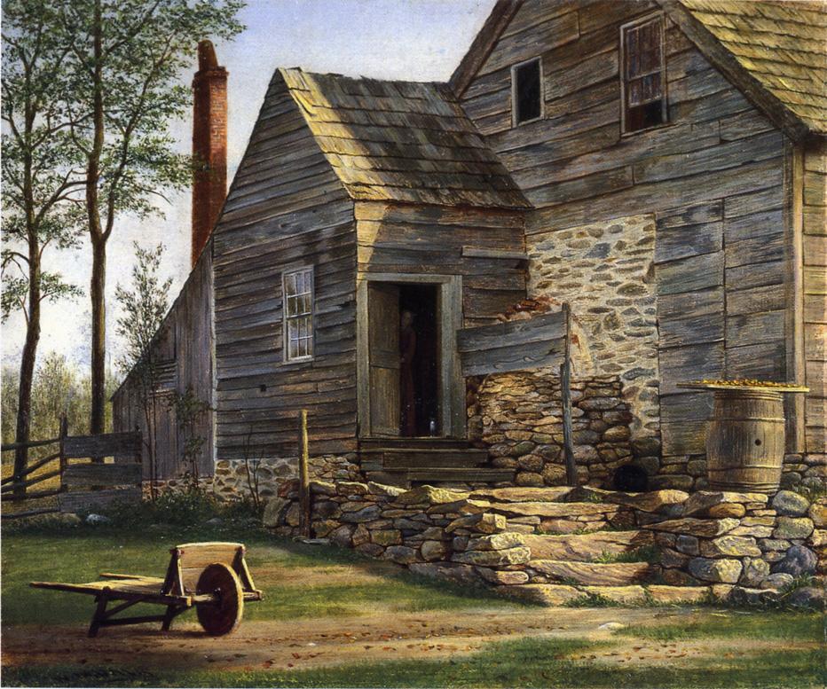 Long Island Homestead, vintage artwork by William Moore Davis, 12x8" (A4) Poster